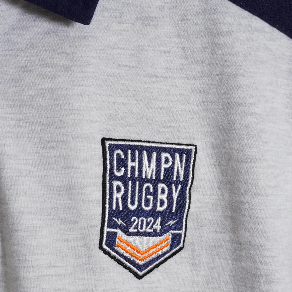 CHMPN RUGBY GREY BLUE PANEL POLO
