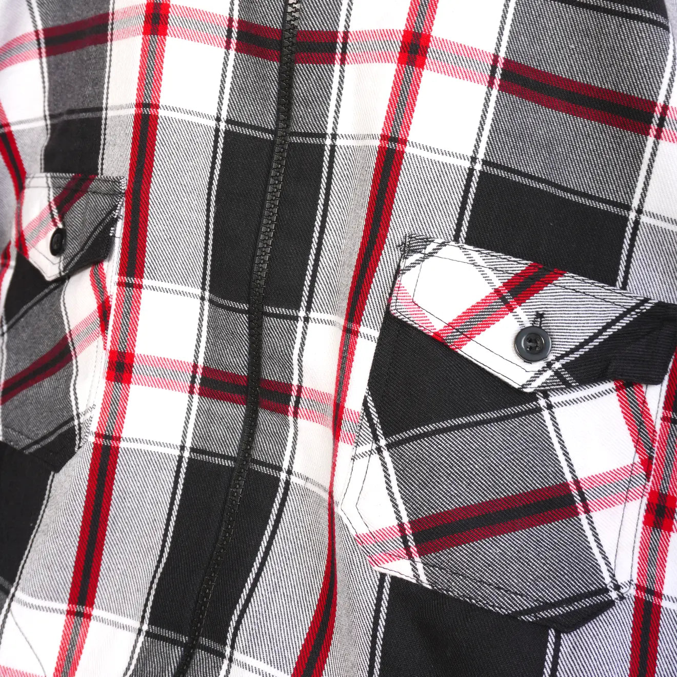 CHECKERED SHIRT WITH POCKET AND FRONT PLECKET ZIP