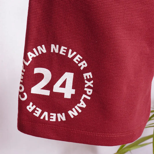 KNITS SHORT WITH NEVER COMPLAIN GRAPHIC PRINT