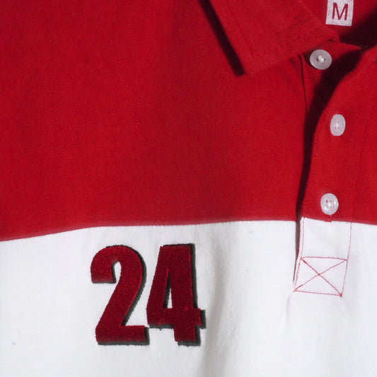 ATHLETIC CLUB RED,WHITE,PEACH PANEL POLO