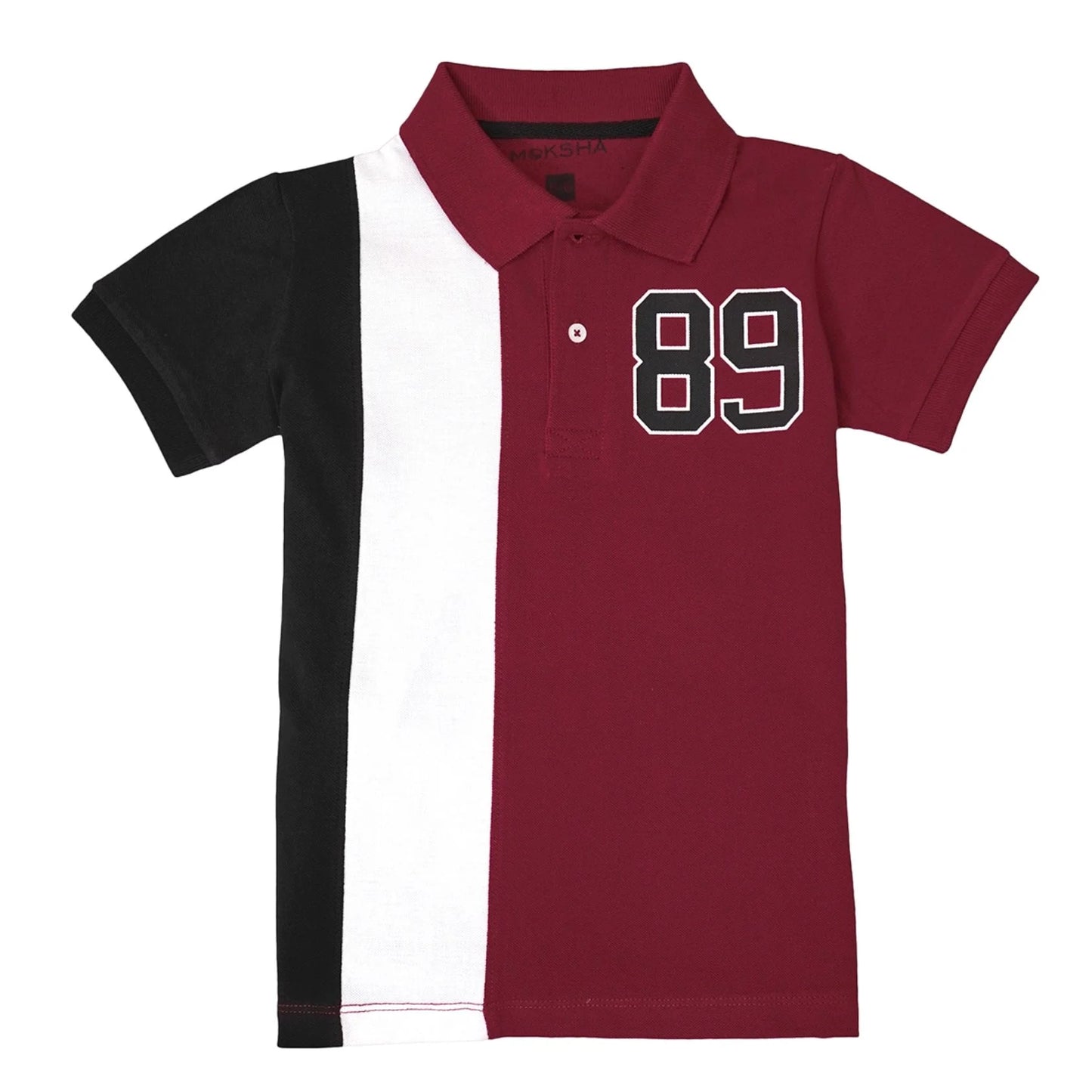 BOYS PANEL POLO WITH GRAPHIC PRINT