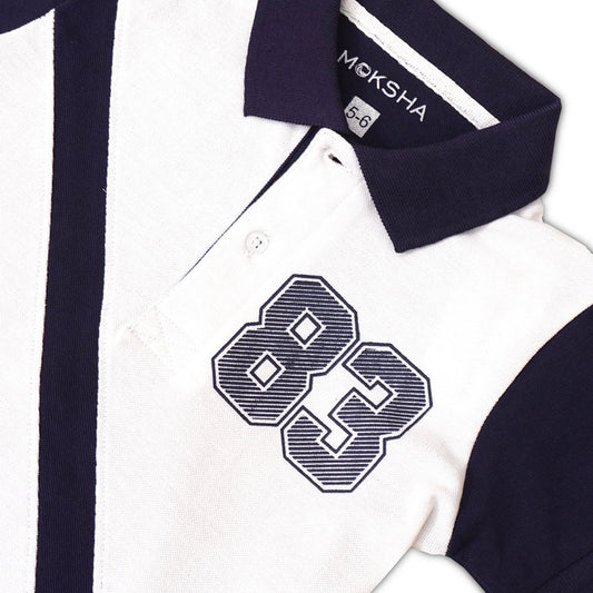 BOYS PANEL POLO WITH GRAPHIC PRINT