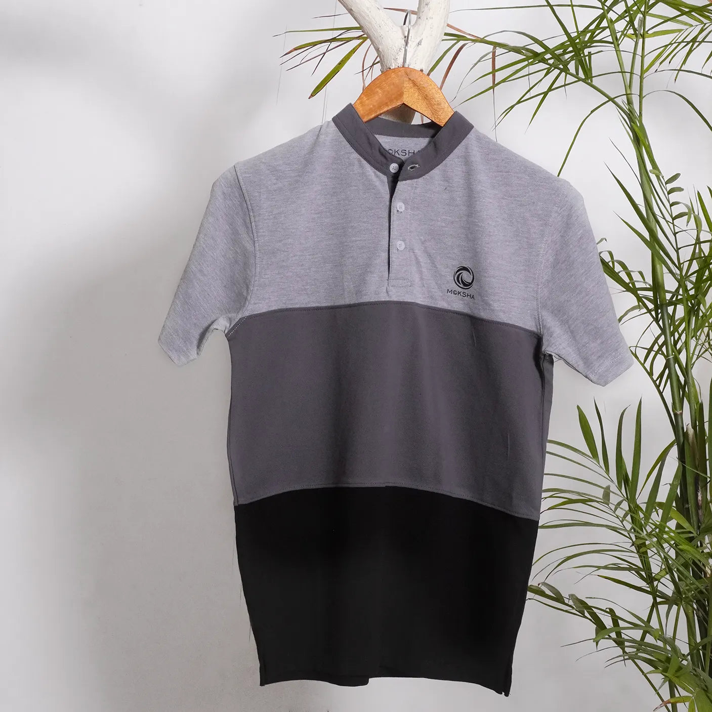 Men Basic Penal Henley With Moksah Log