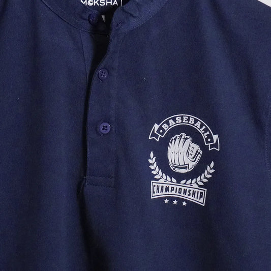 Men Henley with Graphic Print