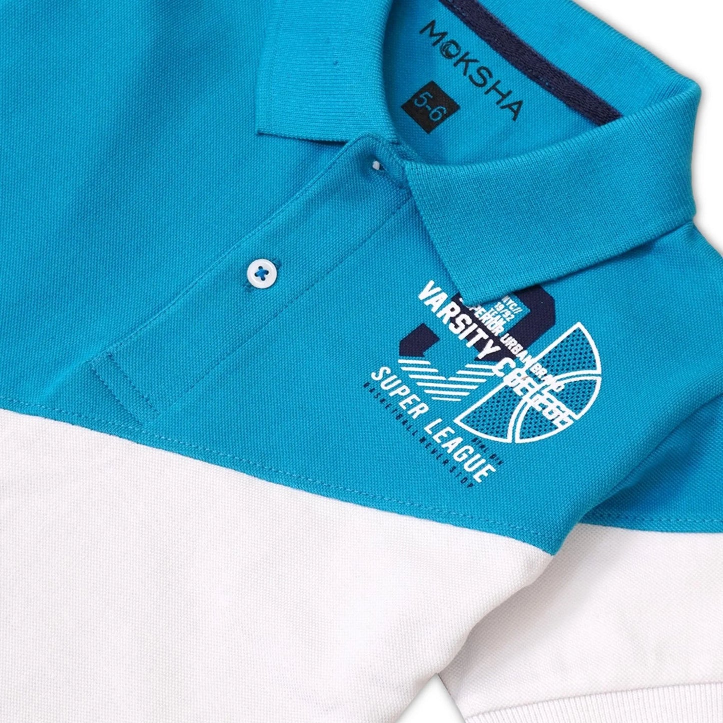 BOYS PANEL POLO WITH GRAPHIC PRINT