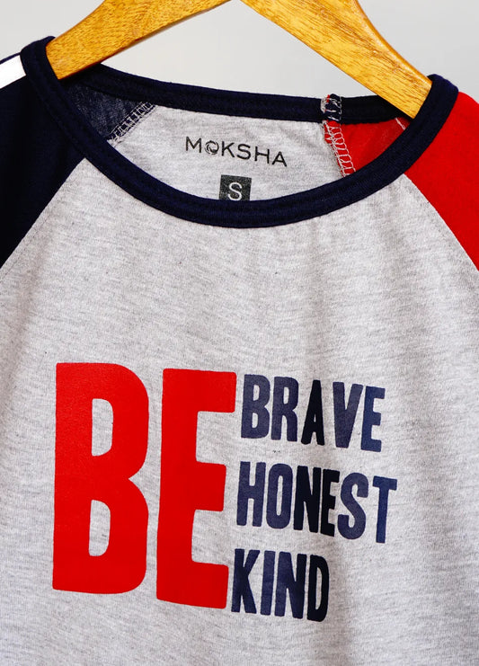 BE BRAVE FULL SLEEVE REGLAN TEE