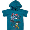 SHORT SLEEVE HOOD WITH GRAPHIC PRINT