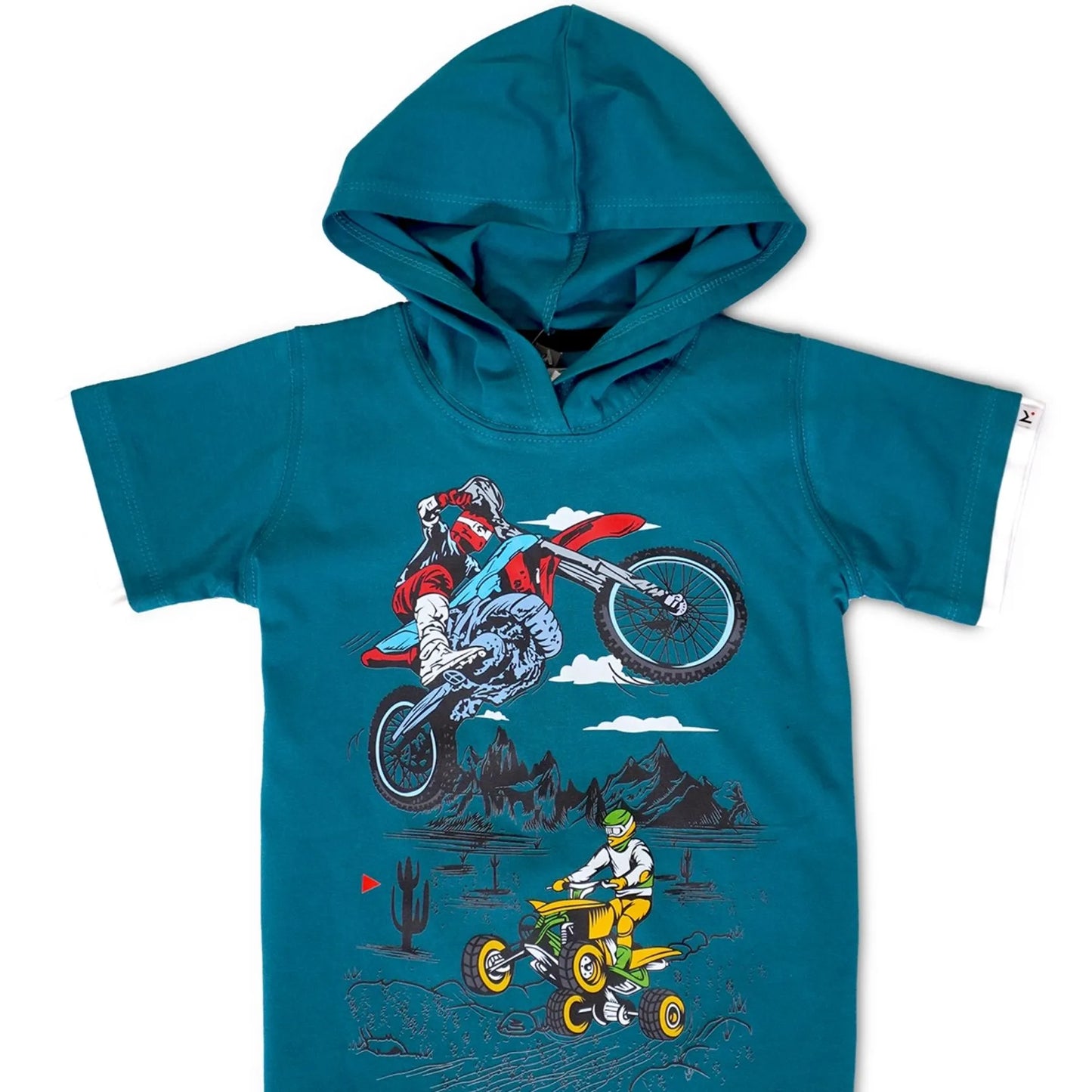 SHORT SLEEVE HOOD WITH GRAPHIC PRINT