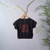 Black California Women Graphic Elastic Crop Top
