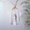 White Less Fleurs Women Graphic Tee
