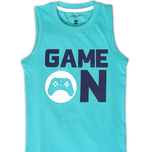 BOYS SLEEVELESS T-Shirt with Graphic Print