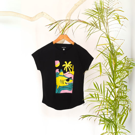 Bold Whale Women Short Sleeve Graphic Tee