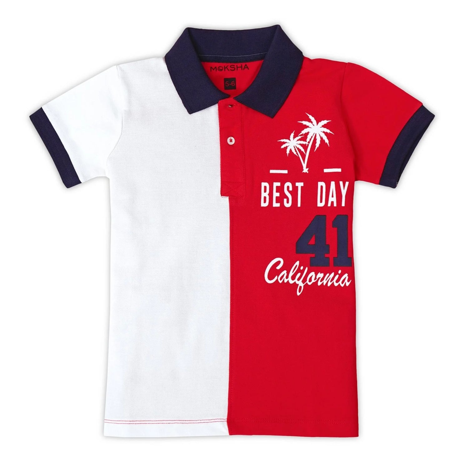 BOYS PANEL POLO WITH GRAPHIC PRINT