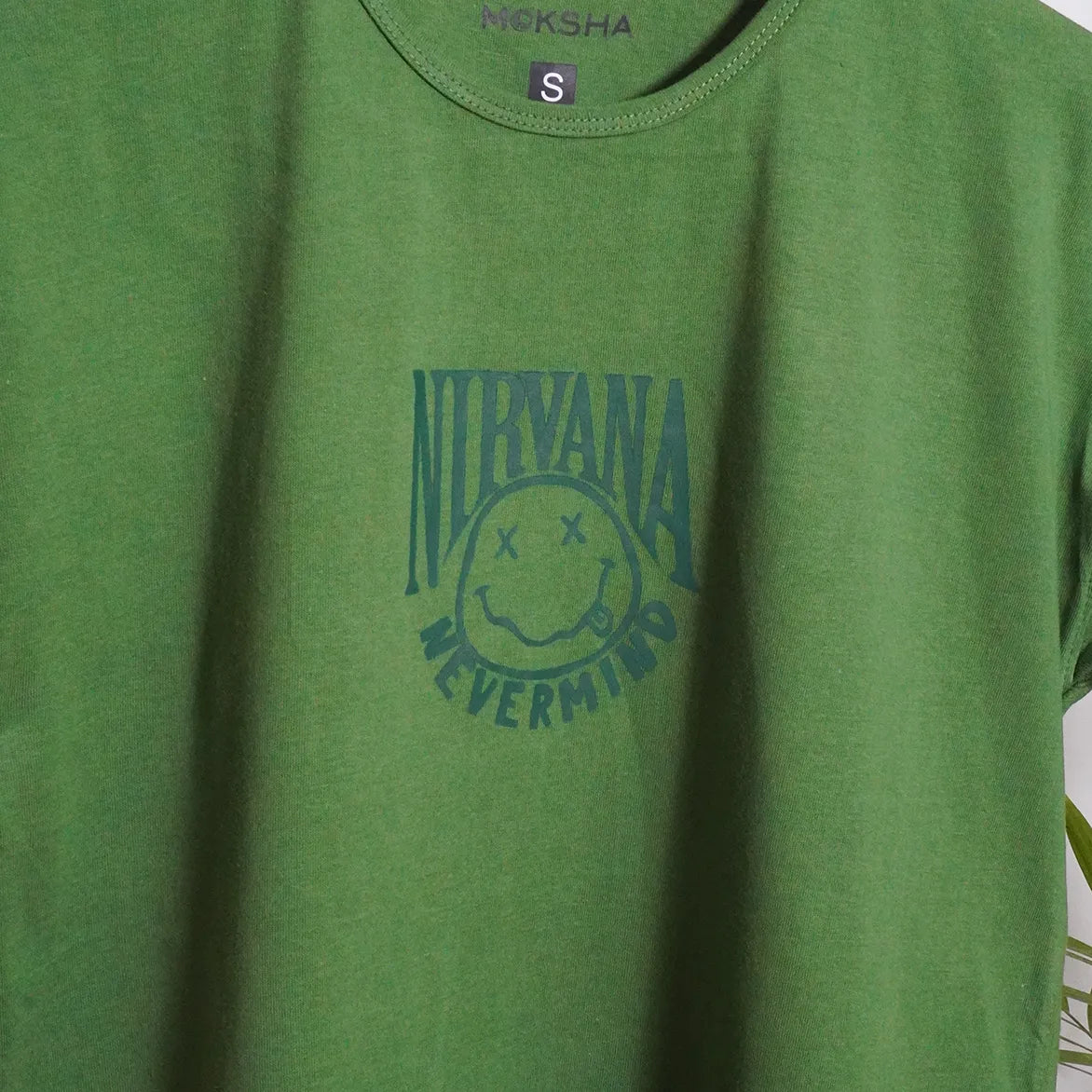 Men Crew Neck Oversize  T-Shirt with Graphic Print