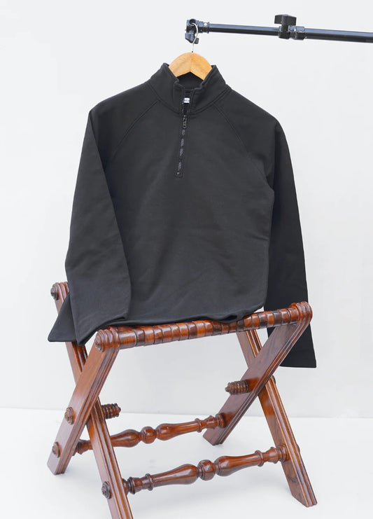 MOCK NECK HALF ZIPER SWEARTSHIRT