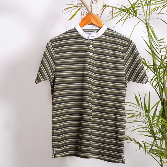 Men Basic Striped Henely
