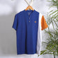 WHITE ORANGE BLUE PANNEL LOGO HENLEY