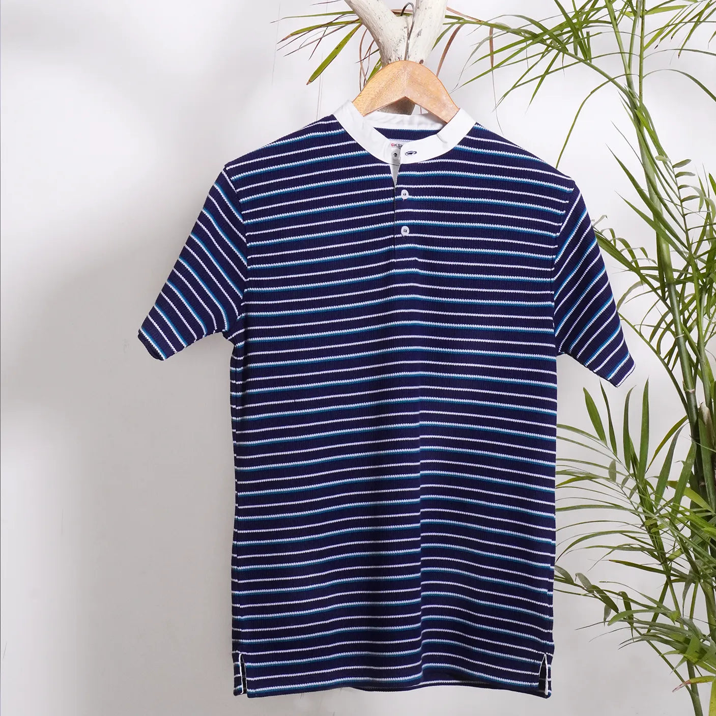 Men Basic Striped Henely