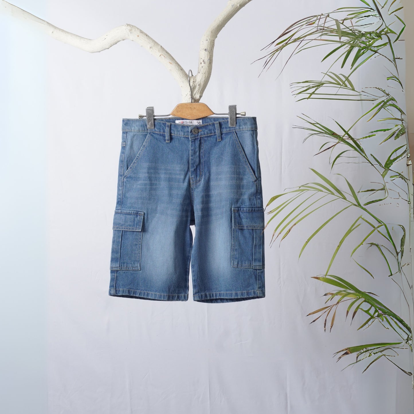 MEN DENIM CARGO SHORT