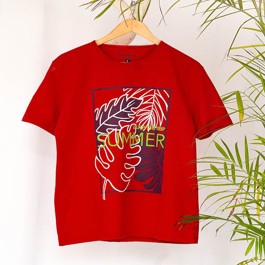 Men Crew Neck T-Shirt with Graphic Print