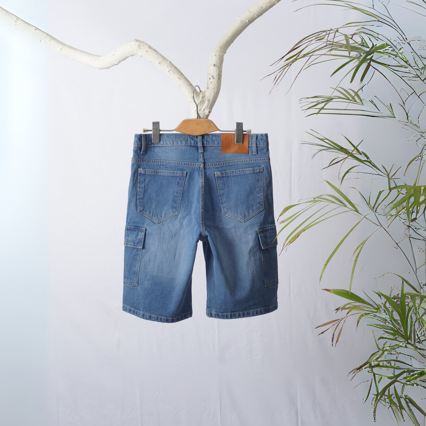 MEN DENIM CARGO SHORT