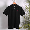 BLACK ESSENTIAL POLO WITH LOG