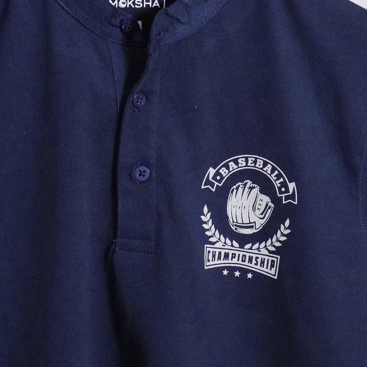 Men Henley with Graphic Print