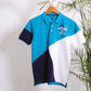 MENS PANEL POLO WITH GRAPHIC PRINT