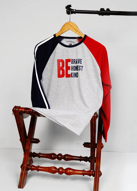 BE BRAVE FULL SLEEVE REGLAN TEE