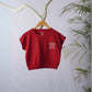 Red Something Special Elastic Graphic  Crop Top