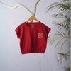 Red Something Special Elastic Graphic  Crop Top