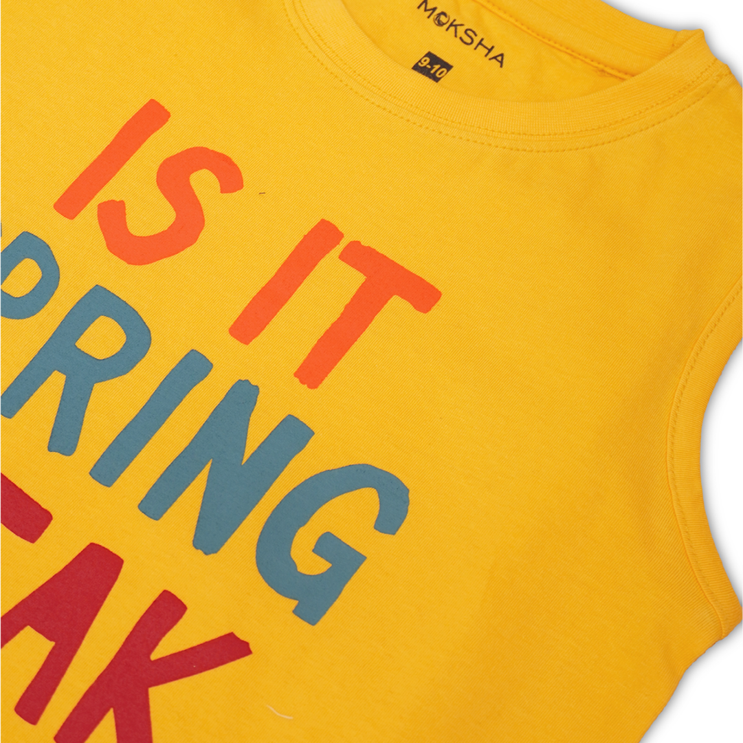 BOYS SLEEVELESS T-Shirt with Graphic Print