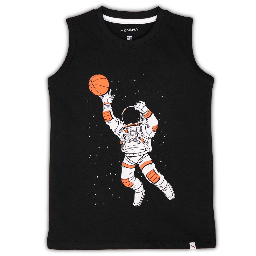 BOYS SLEEVELESS T-Shirt with Graphic Print